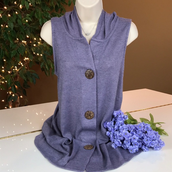 SOFT SURROUNDINGS LAVENDER LONG TOP W/ HOOD LARGE - Picture 2 of 15